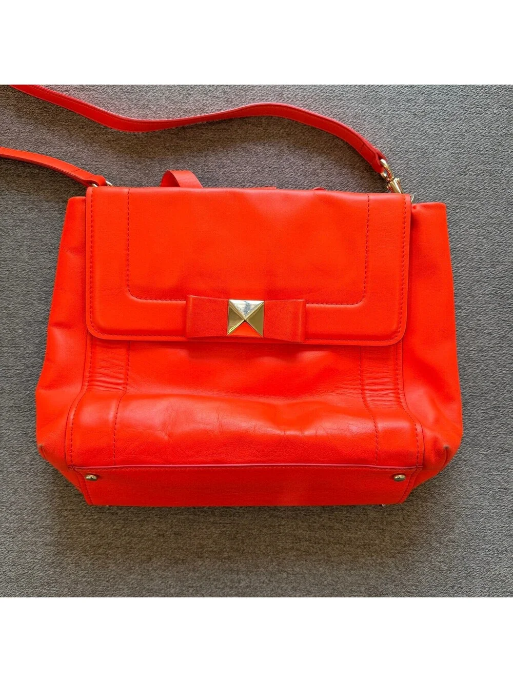 Kate Spade Bradshaw Bow Terrace Maraschino Red Leather Satchel Crossbody Bag